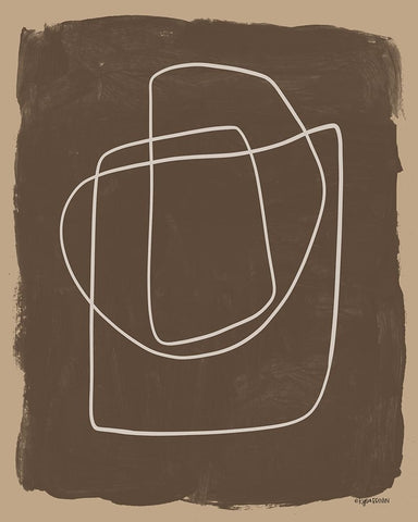 Brown Abstract Black Ornate Wood Framed Art Print with Double Matting by Brown, Kyra