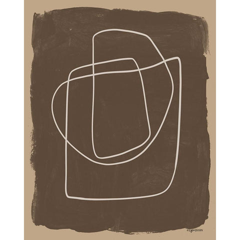 Brown Abstract Black Modern Wood Framed Art Print by Brown, Kyra