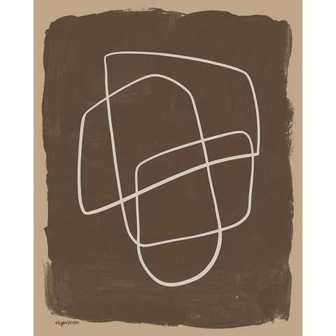 Brown Abstract II White Modern Wood Framed Art Print by Brown, Kyra