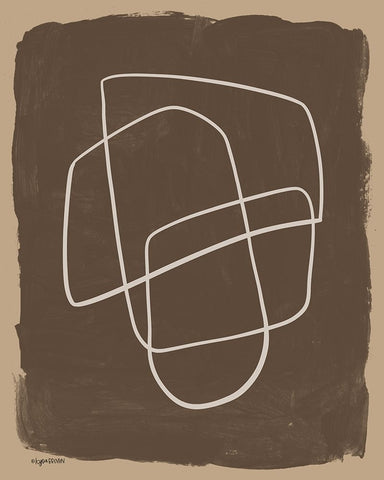 Brown Abstract II White Modern Wood Framed Art Print with Double Matting by Brown, Kyra