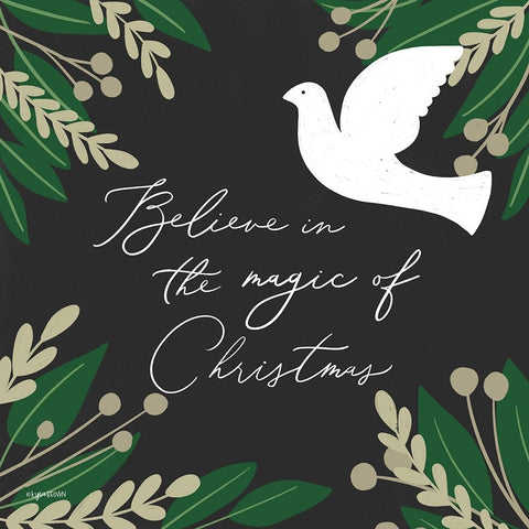 Magic of Christmas White Modern Wood Framed Art Print with Double Matting by Brown, Kyra