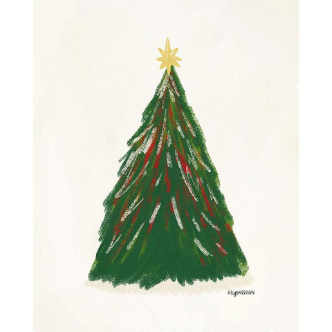 Christmas Tree II Black Modern Wood Framed Art Print with Double Matting by Brown, Kyra