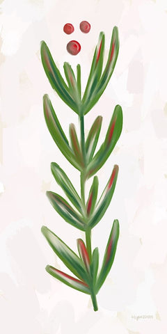 Christmas Berries Black Ornate Wood Framed Art Print with Double Matting by Brown, Kyra