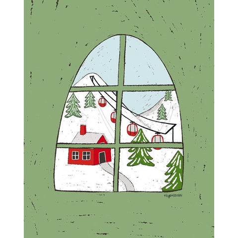 Winter Village Gold Ornate Wood Framed Art Print with Double Matting by Brown, Kyra