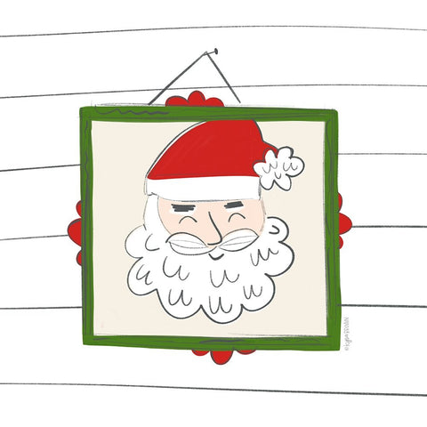 Santa Claus White Modern Wood Framed Art Print with Double Matting by Brown, Kyra