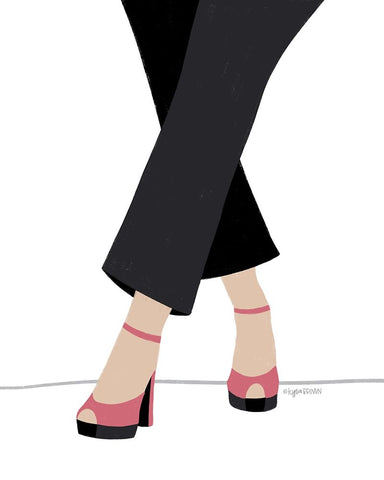 Fancy Feet White Modern Wood Framed Art Print with Double Matting by Brown, Kyra