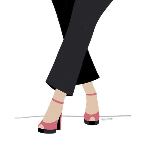 Fancy Feet Black Modern Wood Framed Art Print by Brown, Kyra