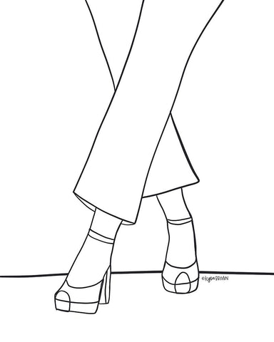 BW Fancy Feet Black Ornate Wood Framed Art Print with Double Matting by Brown, Kyra