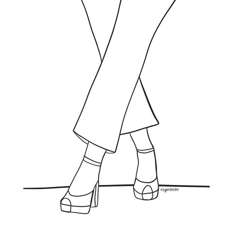 BW Fancy Feet Black Modern Wood Framed Art Print by Brown, Kyra