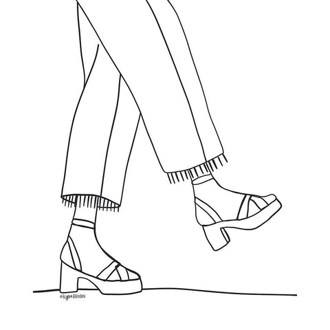 BW Fancy Feet II Black Modern Wood Framed Art Print with Double Matting by Brown, Kyra