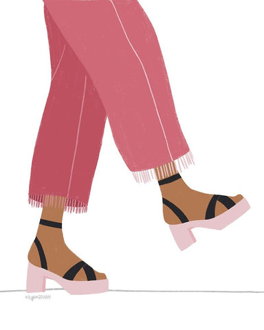 Fancy Feet II White Modern Wood Framed Art Print with Double Matting by Brown, Kyra