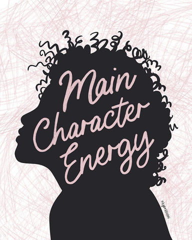 Main Character Energy White Modern Wood Framed Art Print with Double Matting by Brown, Kyra