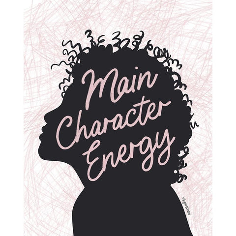 Main Character Energy Black Modern Wood Framed Art Print with Double Matting by Brown, Kyra