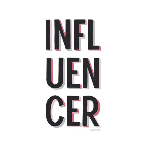 Influencer Black Modern Wood Framed Art Print by Brown, Kyra