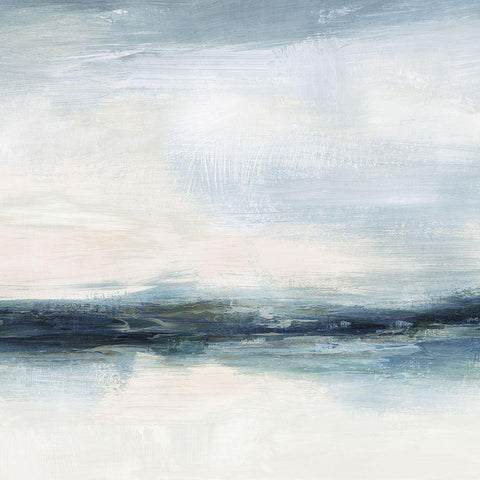 Coastal Air I White Modern Wood Framed Art Print with Double Matting by Blue, Nina