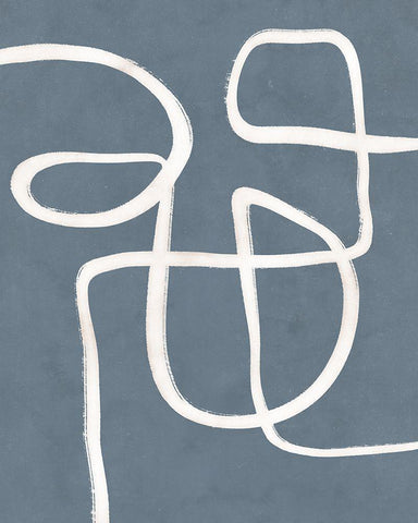 Freeflow Line I Black Ornate Wood Framed Art Print with Double Matting by Blue, Nina