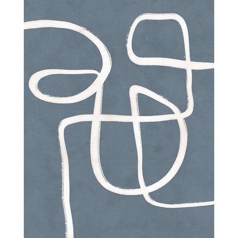 Freeflow Line I White Modern Wood Framed Art Print by Blue, Nina