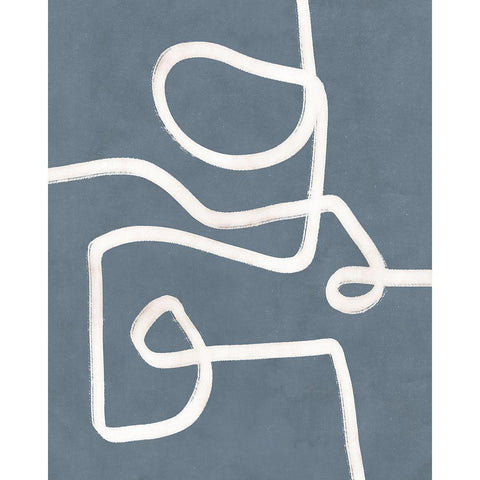 Freeflow Line II Black Modern Wood Framed Art Print by Blue, Nina