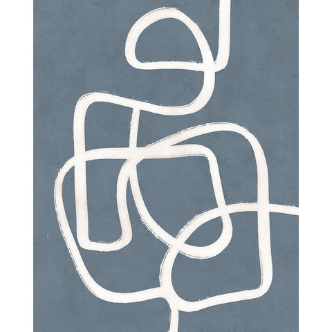 Freeflow Line III White Modern Wood Framed Art Print by Blue, Nina