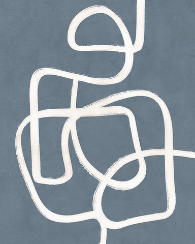 Freeflow Line III Black Ornate Wood Framed Art Print with Double Matting by Blue, Nina