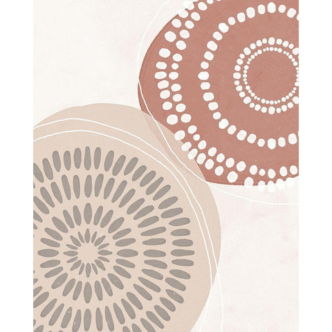 Boho Circles I Black Modern Wood Framed Art Print with Double Matting by Blue, Nina