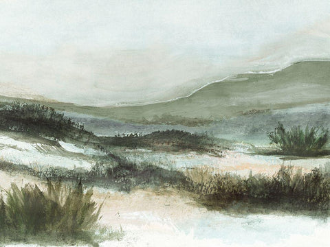 Lush Landscape I Black Ornate Wood Framed Art Print with Double Matting by Blue, Nina