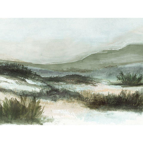 Lush Landscape I Black Modern Wood Framed Art Print with Double Matting by Blue, Nina