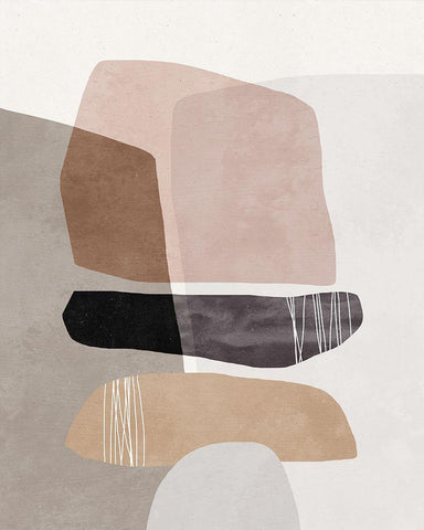 Elemental Phase I White Modern Wood Framed Art Print with Double Matting by Blue, Nina