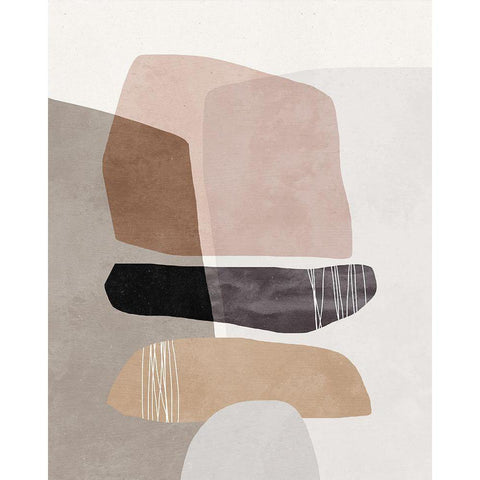 Elemental Phase I Black Modern Wood Framed Art Print with Double Matting by Blue, Nina