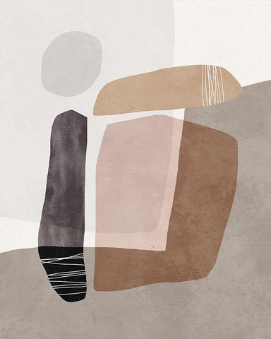 Elemental Phase II White Modern Wood Framed Art Print with Double Matting by Blue, Nina