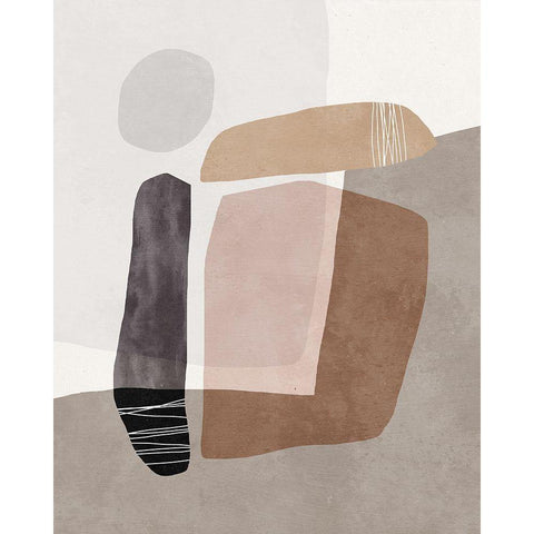 Elemental Phase II Black Modern Wood Framed Art Print with Double Matting by Blue, Nina