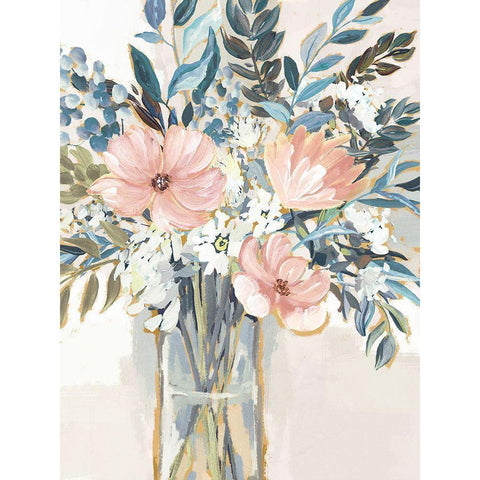 Neutral Bouquet II White Modern Wood Framed Art Print by Blue, Nina