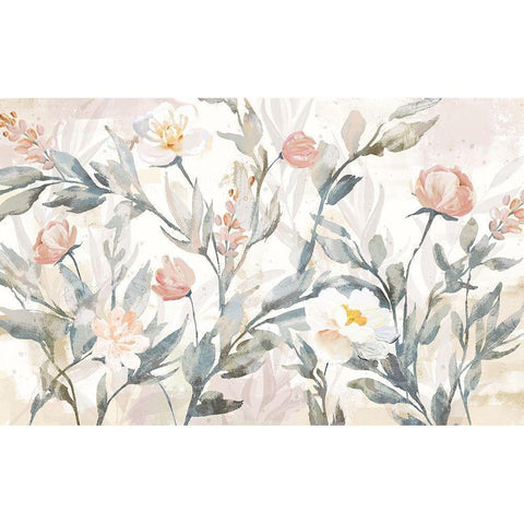 Farmhouse Floral White Modern Wood Framed Art Print by Blue, Nina