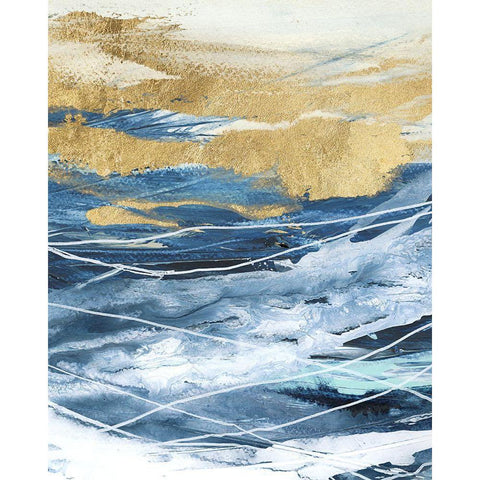 Like a Storm II Gold Ornate Wood Framed Art Print with Double Matting by Blue, Nina