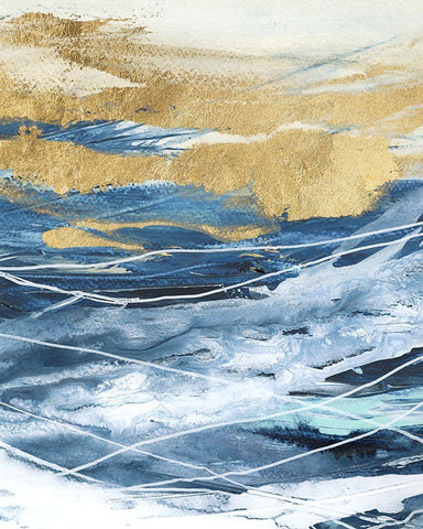 Like a Storm II White Modern Wood Framed Art Print with Double Matting by Blue, Nina