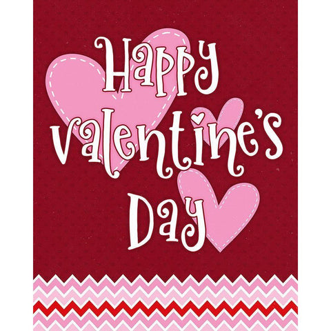 Happy Hearts White Modern Wood Framed Art Print by Blue, Nina