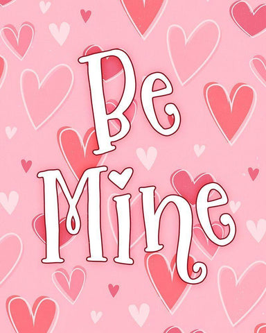 Be Mine White Modern Wood Framed Art Print with Double Matting by Blue, Nina