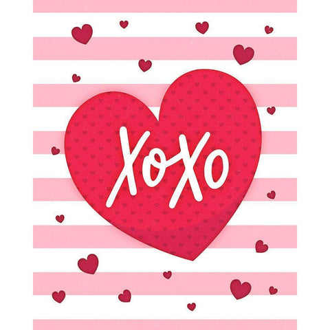 XoXo Black Modern Wood Framed Art Print with Double Matting by Blue, Nina