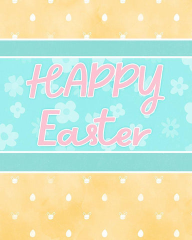 Happy Easter Black Ornate Wood Framed Art Print with Double Matting by Blue, Nina