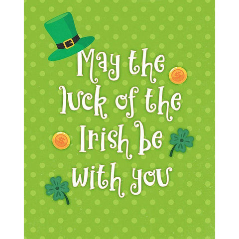 Luck of the Irish Black Modern Wood Framed Art Print by Blue, Nina