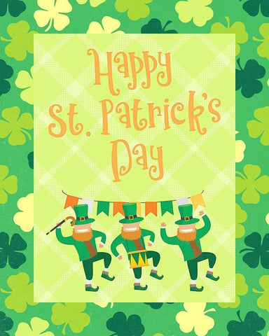 St. Patricks Day Parade White Modern Wood Framed Art Print with Double Matting by Blue, Nina