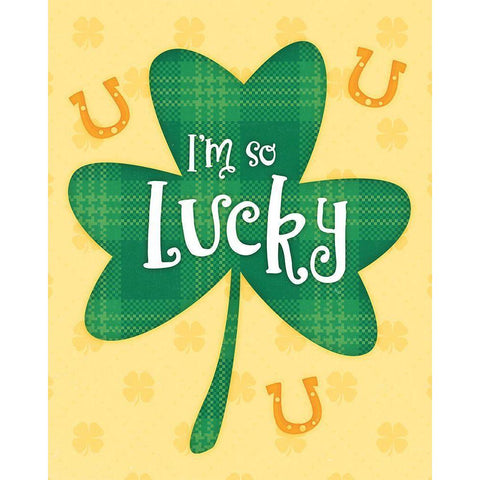 So Lucky White Modern Wood Framed Art Print by Blue, Nina