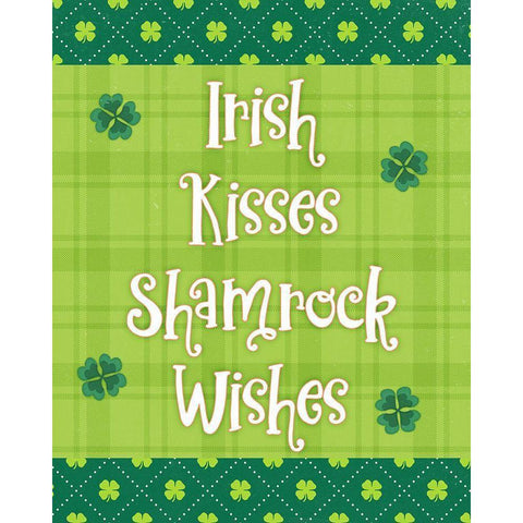 Irish Kisses Black Modern Wood Framed Art Print with Double Matting by Blue, Nina