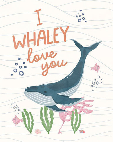 Whaley Love You Black Ornate Wood Framed Art Print with Double Matting by Blue, Nina