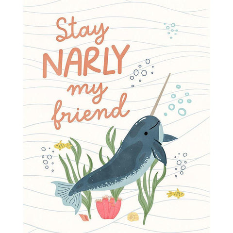 Stay Narly White Modern Wood Framed Art Print by Blue, Nina