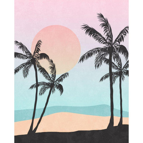 Palm Trees I Black Modern Wood Framed Art Print by Blue, Nina