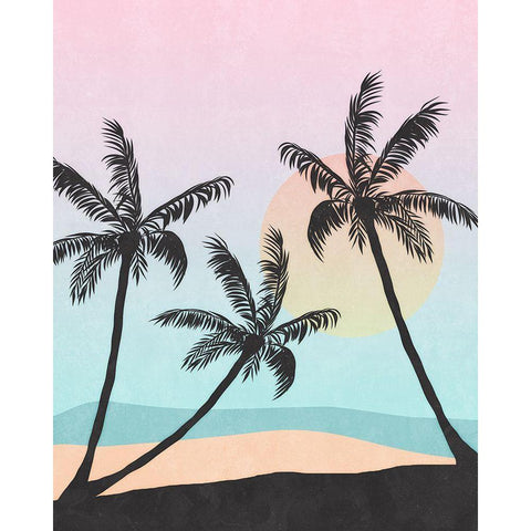 Palm Trees II White Modern Wood Framed Art Print by Blue, Nina