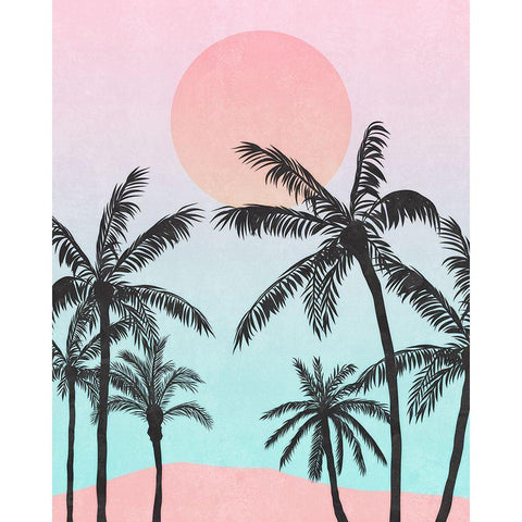 Palm Trees III Black Modern Wood Framed Art Print by Blue, Nina