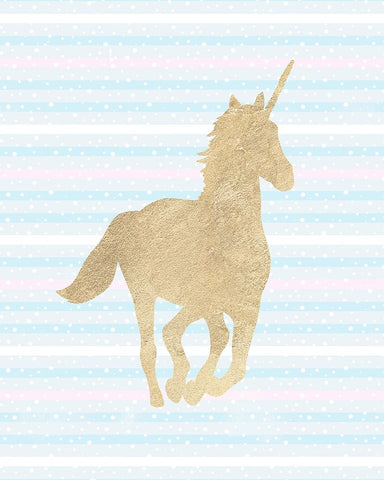 Gold Unicorn II Black Modern Wood Framed Art Print by Blue, Nina