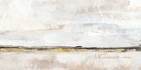 Neutral Horizon White Modern Wood Framed Art Print with Double Matting by Blue, Nina